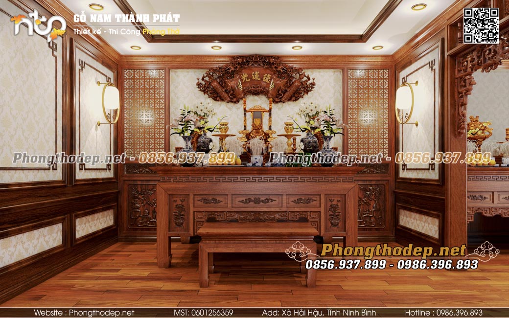Mẫu phòng thờ truyền thống đẹp sang trọng